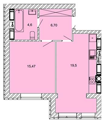 1-кімнатна 46.27 м² в ЖК Найкращий квартал від 29 450 грн/м², м. Ірпінь