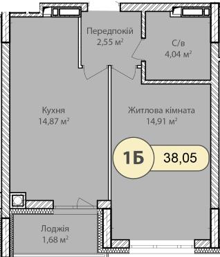 1-кімнатна 38.05 м² в ЖК Синергія Сіті від 26 000 грн/м², м. Ірпінь