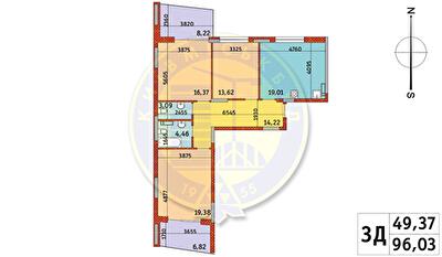 3-кімнатна 96.03 м² в ЖК Італійський квартал 2 від 28 512 грн/м², Київ
