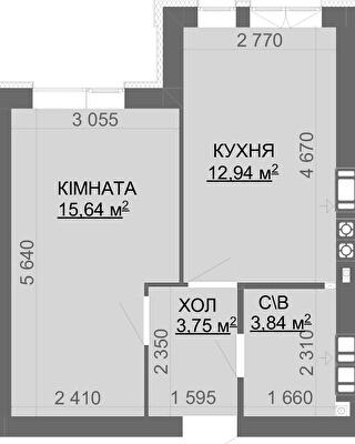 1-кімнатна 36.17 м² в ЖК Найкращий квартал-2 від 26 200 грн/м², смт Гостомель