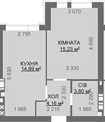 1-кімнатна 37.88 м² в ЖК Найкращий квартал-2 від 26 200 грн/м², смт Гостомель