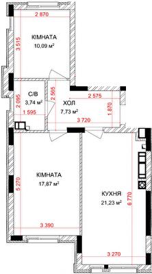2-кімнатна 60.66 м² в ЖК Найкращий квартал-2 від 23 400 грн/м², смт Гостомель