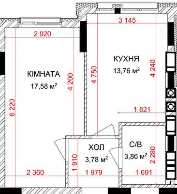 1-кімнатна 38.98 м² в ЖК Найкращий квартал-2 від 27 100 грн/м², смт Гостомель