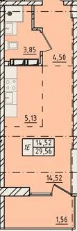1-комнатная 29.56 м² в ЖК Сити Парк от 19 850 грн/м², Одесса