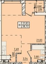 1-комнатная 38.72 м² в ЖК Сити Парк от 19 850 грн/м², Одесса