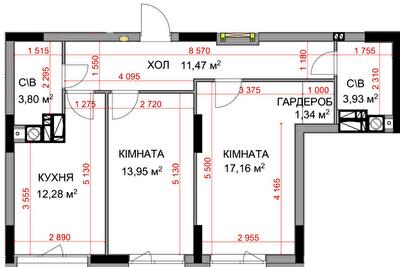 2-кімнатна 63.92 м² в ЖК На Прорізній 2 від 24 700 грн/м², смт Гостомель
