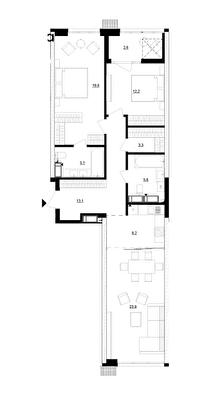 2-комнатная 93.8 м² в ЖК Русановская Гавань от 30 800 грн/м², Киев