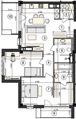2-комнатная 86.84 м² в ЖК Shatilov Park от 42 100 грн/м², Харьков