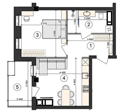 1-комнатная 49.41 м² в ЖК Shatilov Park от 40 700 грн/м², Харьков