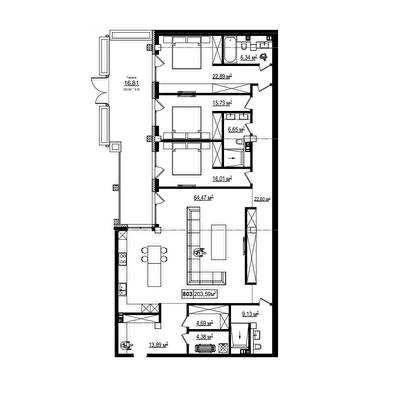 4-кімнатна 203.59 м² в КК Chateau Grand від 57 820 грн/м², Одеса