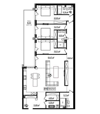 4-кімнатна 194.81 м² в КК Chateau Grand від 59 000 грн/м², Одеса