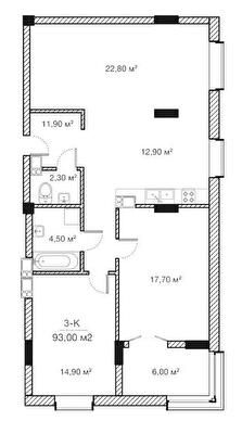 3-комнатная 93 м² в ЖК Concept House Futurium от 46 300 грн/м², Харьков