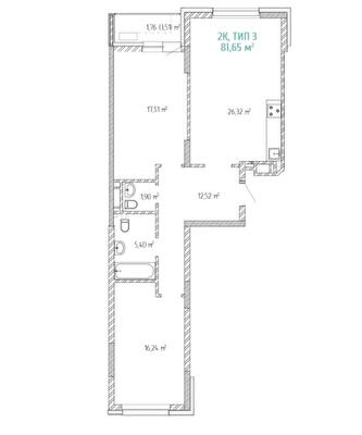 2-кімнатна 81.65 м² в ЖК Krona Park II від 26 623 грн/м², м. Бровари