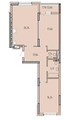 2-кімнатна 81.49 м² в ЖК Krona Park II від 25 164 грн/м², м. Бровари