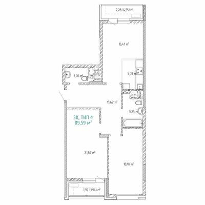 3-кімнатна 89.9 м² в ЖК Krona Park II від 27 832 грн/м², м. Бровари