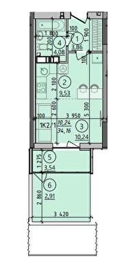 1-кімнатна 34.16 м² в ЖК Київські зорі 2 від 26 000 грн/м², м. Вишгород