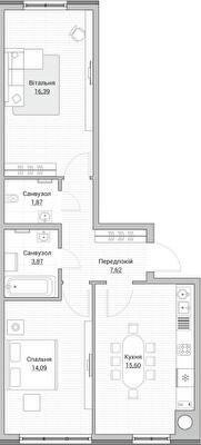 2-комнатная 58.66 м² в ЖК Евромисто от 23 500 грн/м², с. Крюковщина