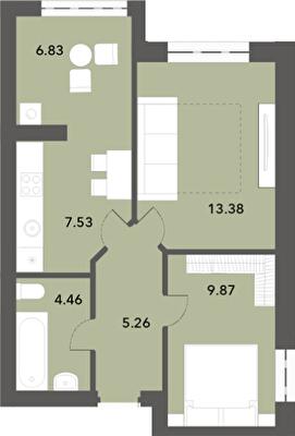 2-кімнатна 47.33 м² в ЖК Софіївські Липки від 24 500 грн/м², с. Софіївська Борщагівка