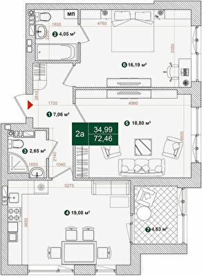 2-кімнатна 72.46 м² в ЖК Forest Park від 28 000 грн/м², Київ