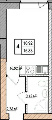 1-комнатная 16.83 м² в ЖК MANCHESTER PARK от 22 700 грн/м², Киев