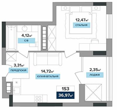 1-кімнатна 36.97 м² в ЖК RIVERDALE від 54 150 грн/м², Київ