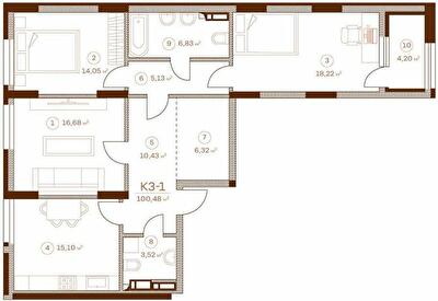 3-кімнатна 100.48 м² в ЖК Stanford від 76 200 грн/м², Київ