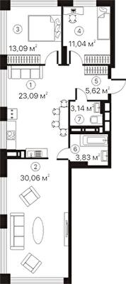 3-кімнатна 89.87 м² в ЖК Terracotta від 27 100 грн/м², Київ