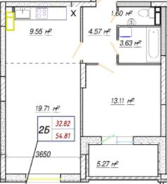 2-кімнатна 54.81 м² в ЖК Вудсторія від 21 500 грн/м², Київ