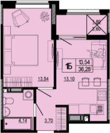 1-кімнатна 36.28 м² в ЖК Hello House від 33 000 грн/м², Київ