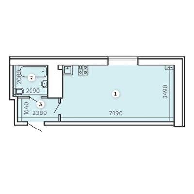 Студія 29.8 м² в ЖК Kvartal від 37 000 грн/м², Запоріжжя
