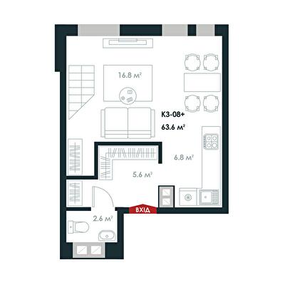 Двухуровневая 63.6 м² в ЖК Atria City.Teremky от 32 000 грн/м², пгт Чабаны
