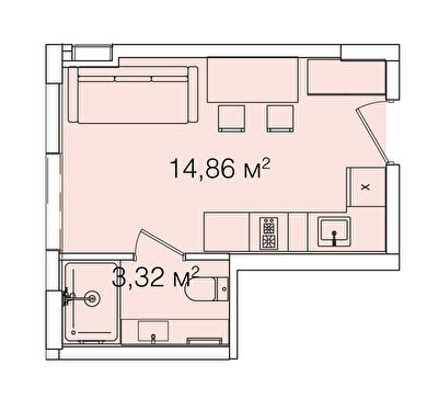 1-кімнатна 18.18 м² в ЖК Smart House від 78 000 грн/м², Львів