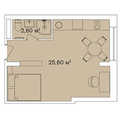 1-кімнатна 28.2 м² в Апарт-комплекс Smart Hill від 63 680 грн/м², м. Яремче