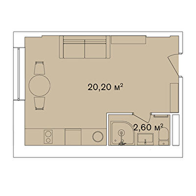 1-кімнатна 22.8 м² в Апарт-комплекс Smart Hill від 61 292 грн/м², м. Яремче