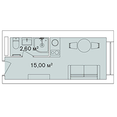 1-кімнатна 17.6 м² в Апарт-комплекс Smart Hill від 63 680 грн/м², м. Яремче