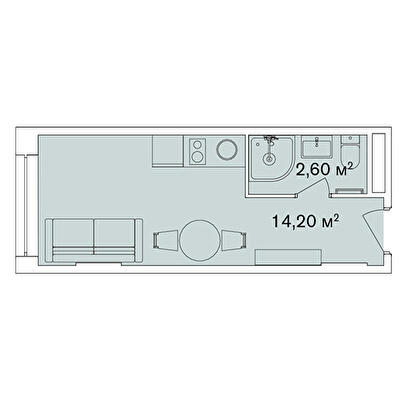 1-кімнатна 16.8 м² в Апарт-комплекс Smart Hill від 88 754 грн/м², м. Яремче