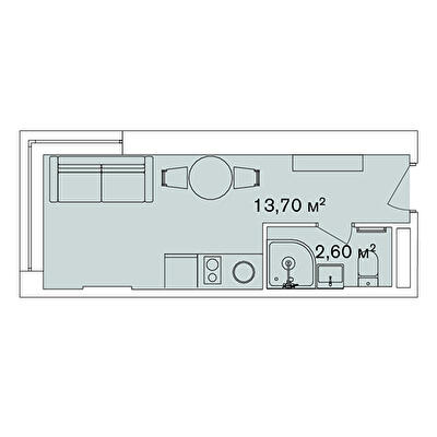 1-кімнатна 16.3 м² в Апарт-комплекс Smart Hill від 88 754 грн/м², м. Яремче