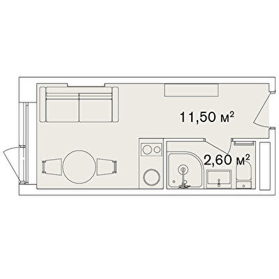 1-кімнатна 14.1 м² в Апарт-комплекс Smart Hill від 83 182 грн/м², м. Яремче