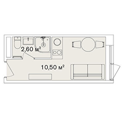 1-кімнатна 13.1 м² в Апарт-комплекс Smart Hill від 73 232 грн/м², м. Яремче