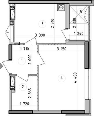 1-комнатная 33.04 м² в ЖК Оптимісто от 41 200 грн/м², с. Гатное