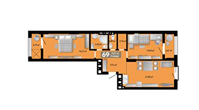 2-кімнатна 79.91 м² в ЖК Весняний від 38 009 грн/м², м. Винники