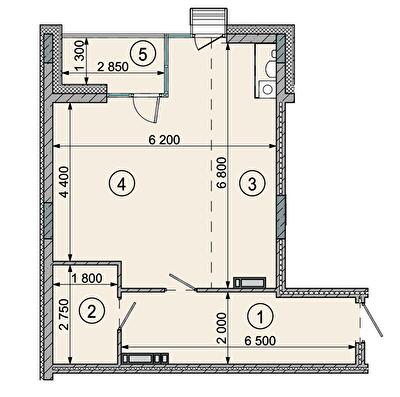 1-кімнатна 54.9 м² в ЖК Sense City від 30 000 грн/м², с. Софіївська Борщагівка