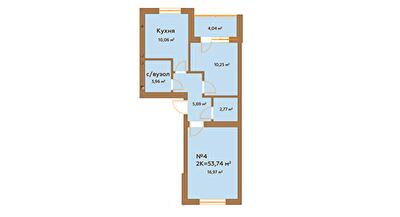 2-кімнатна 53.74 м² в ЖК Гранд Віллас від 23 880 грн/м², смт Ворзель