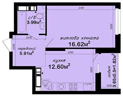 1-кімнатна 41.4 м² в ЖК Авеню 42 від 47 530 грн/м², Київ